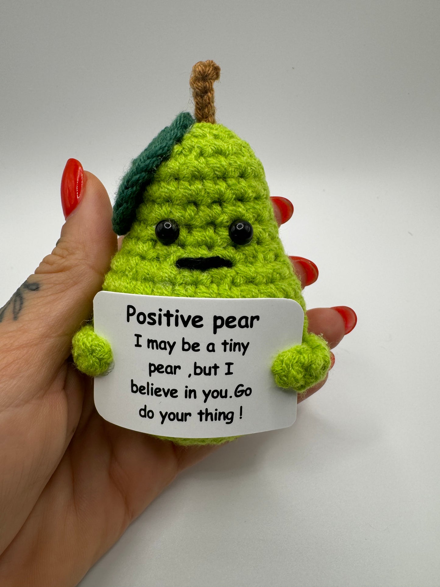 Handmade crochet Positive Emotional Support Pear