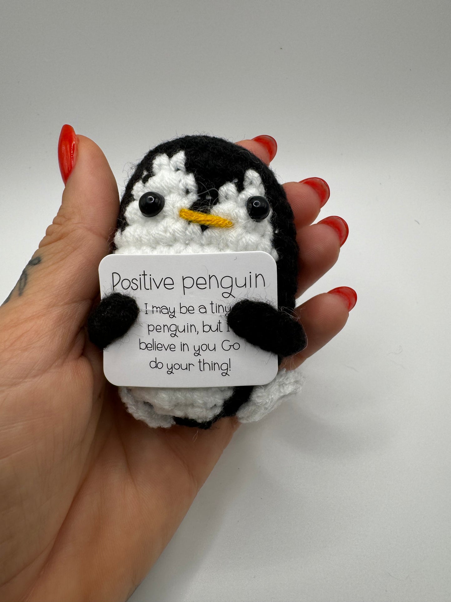 Handmade Cute CrochetPositive Emotional Support Penguine